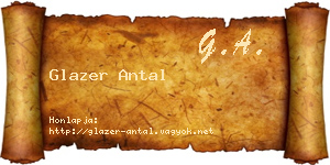 Glazer Antal névjegykártya